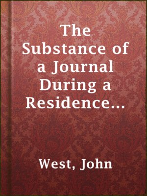 cover image of The Substance of a Journal During a Residence at the Red River Colony, British North America